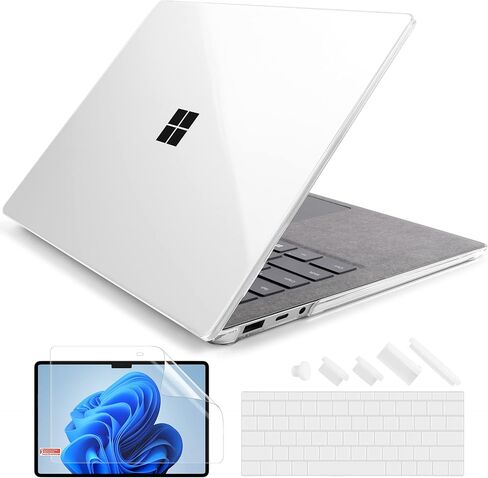 Batianda Premium Protective Case for 13.5 inch Microsoft Surface Laptop 5 4 3 with Alcantara Palm Rest - Slim Design with Superior Impact Resistance & Keyboard Cover & Screen Protector, Crystal Clear in Saudi Arabia