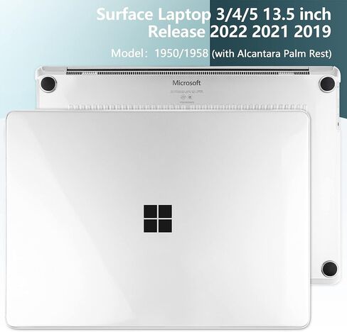 Batianda Premium Protective Case for 13.5 inch Microsoft Surface Laptop 5 4 3 with Alcantara Palm Rest - Slim Design with Superior Impact Resistance & Keyboard Cover & Screen Protector, Crystal Clear in Saudi Arabia