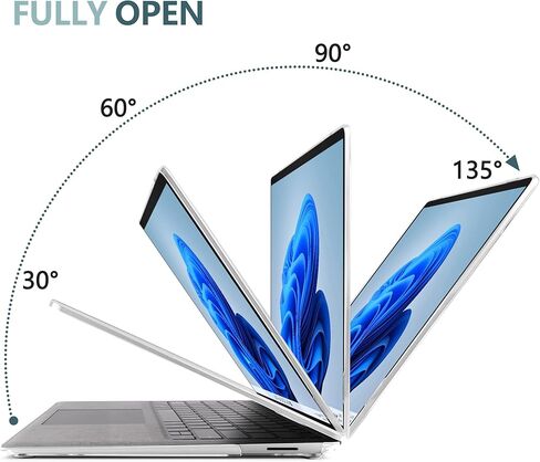 Batianda Premium Protective Case for 13.5 inch Microsoft Surface Laptop 5 4 3 with Alcantara Palm Rest - Slim Design with Superior Impact Resistance & Keyboard Cover & Screen Protector, Crystal Clear in Saudi Arabia