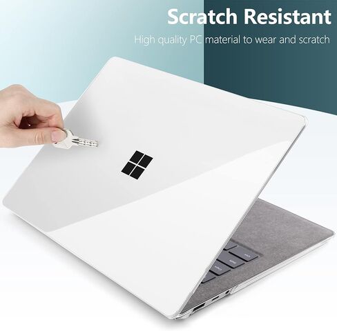 Batianda Premium Protective Case for 13.5 inch Microsoft Surface Laptop 5 4 3 with Alcantara Palm Rest - Slim Design with Superior Impact Resistance & Keyboard Cover & Screen Protector, Crystal Clear in Saudi Arabia