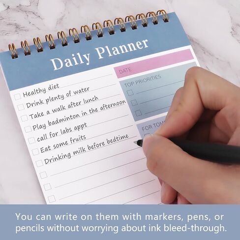 Newkita 30 Sheets Daily Daily Memo Pad ، 5.1 × 7.8 بوصة لإجراء دفتر ملاحظات قائمة ، ومقاتم المراجعة الوظيفية المتعددة للمكتب والمدرسة والمنزل (الأزرق) in Kuwait