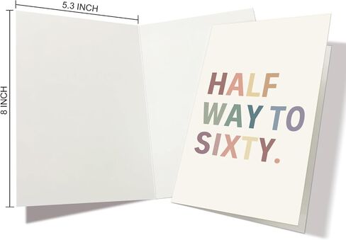 Nchigedy Funny 30th Birthday Card for Him Her, Happy 30th Birthday Card for Men Women, Humor 30 Years Old Birthday Card for Wife Husband, Half Way to Sixty in Saudi Arabia