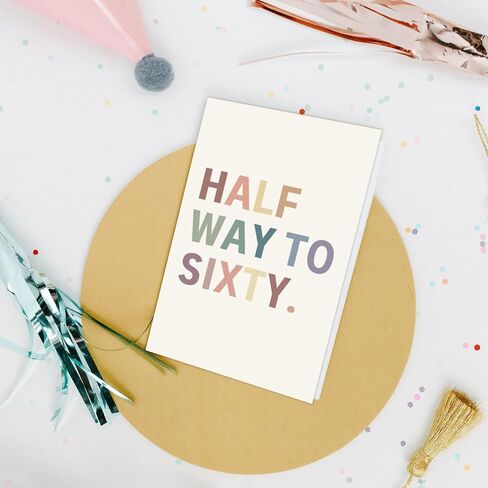 Nchigedy Funny 30th Birthday Card for Him Her, Happy 30th Birthday Card for Men Women, Humor 30 Years Old Birthday Card for Wife Husband, Half Way to Sixty in Saudi Arabia