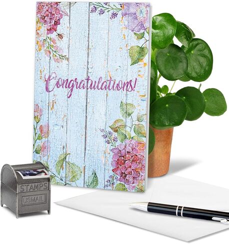 The Best Card Company - Congratulations Greeting Card with Envelope - Beautiful Appreciation, Celebration Card - Scripture Birds C7108ICGG in Kuwait