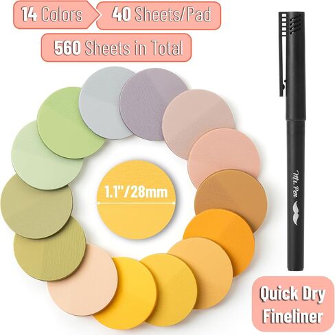 Mr. Pen- Transparent Sticky Note Set, 560Sheets, Colorful, Round Transparent Sticky Notes Set, Bible Sticky Notes Clear Sticky Notes Transparent, Bible Notes, Transparent Sticky Notes for Bible Study in Kuwait