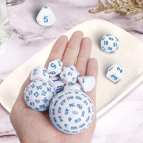 6 Sets Complete Polyhedral Dice Set D3-D100 (15 pcs) for TRPG Tabletop Games (Multi-Color) in Saudi Arabia