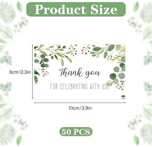 Mini Champagne Bottle Labels, 50 Pcs Greenery Thank You Champagne Stickers Floral Wedding Wine Labels for Bridal Shower Birthday Celebration Party, Round in Kuwait