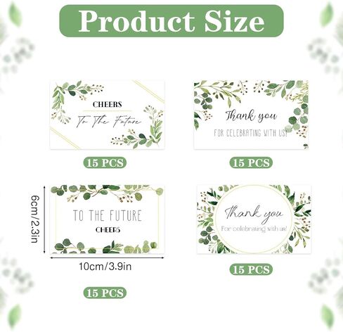 Mini Champagne Bottle Labels, 50 Pcs Greenery Thank You Champagne Stickers Floral Wedding Wine Labels for Bridal Shower Birthday Celebration Party, Round in Kuwait