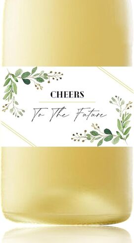 Mini Champagne Bottle Labels, 50 Pcs Greenery Thank You Champagne Stickers Floral Wedding Wine Labels for Bridal Shower Birthday Celebration Party, Round in Kuwait