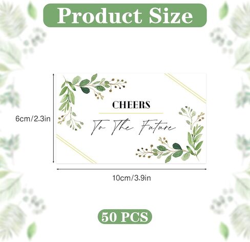 Mini Champagne Bottle Labels, 50 Pcs Greenery Thank You Champagne Stickers Floral Wedding Wine Labels for Bridal Shower Birthday Celebration Party, Round in Kuwait