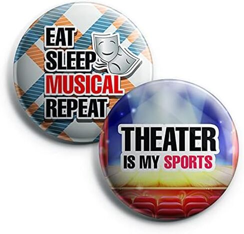 Creanoso Fun Theater Button Pinback Buttons (1-Set X 10 Buttons) - Classroom Reward Incentives for Men Women - Stocking Stuffers Party Favors - Accessory Pin for Adults in Saudi Arabia