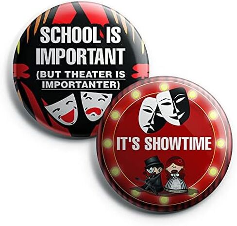 Creanoso Fun Theater Button Pinback Buttons (1-Set X 10 Buttons) - Classroom Reward Incentives for Men Women - Stocking Stuffers Party Favors - Accessory Pin for Adults in Saudi Arabia