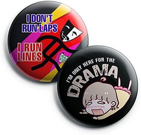 Creanoso Fun Theater Button Pinback Buttons (1-Set X 10 Buttons) - Classroom Reward Incentives for Men Women - Stocking Stuffers Party Favors - Accessory Pin for Adults in Saudi Arabia