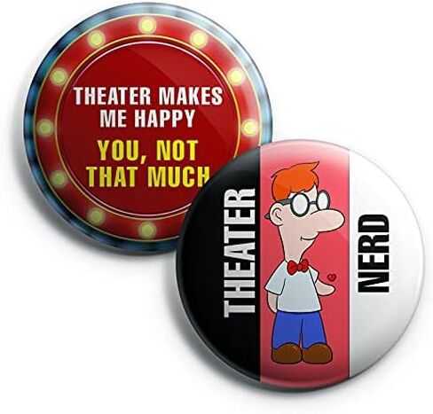 Creanoso Fun Theater Button Pinback Buttons (1-Set X 10 Buttons) - Classroom Reward Incentives for Men Women - Stocking Stuffers Party Favors - Accessory Pin for Adults in Saudi Arabia