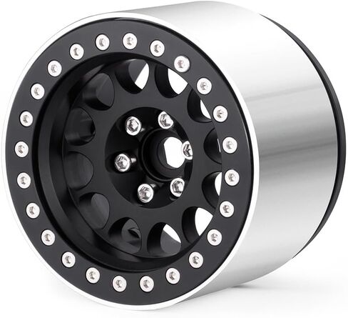 MOHERO 4Pcs 2.2" Beadlock Wheels - 45mm CNC Wider Wheel Rims for 1/10 RC Crawlers Axial Wraith RR10 SCX10 Capra 90046 90048 D90 CC01 TRX4 TRX6 Redcat Gen8,Blue in Kuwait