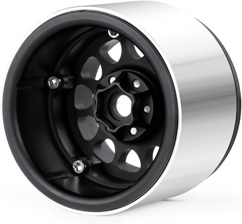 MOHERO 4Pcs 2.2" Beadlock Wheels - 45mm CNC Wider Wheel Rims for 1/10 RC Crawlers Axial Wraith RR10 SCX10 Capra 90046 90048 D90 CC01 TRX4 TRX6 Redcat Gen8,Blue in Kuwait