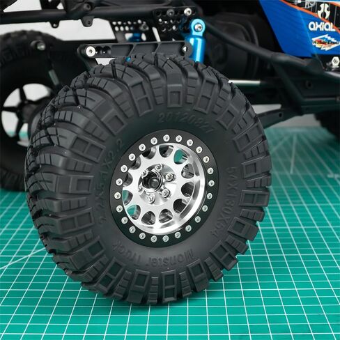 MOHERO 4Pcs 2.2" Beadlock Wheels - 45mm CNC Wider Wheel Rims for 1/10 RC Crawlers Axial Wraith RR10 SCX10 Capra 90046 90048 D90 CC01 TRX4 TRX6 Redcat Gen8,Blue in Kuwait