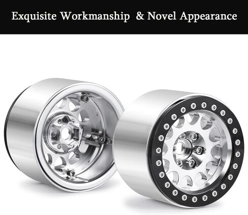 MOHERO 4Pcs 2.2" Beadlock Wheels - 45mm CNC Wider Wheel Rims for 1/10 RC Crawlers Axial Wraith RR10 SCX10 Capra 90046 90048 D90 CC01 TRX4 TRX6 Redcat Gen8,Blue in Kuwait