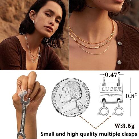DailyAcc Lucky Necklace Netering Clasp 18k الذهب والفضة القائدة القلادة القوية لفريق Looke Look in Kuwait