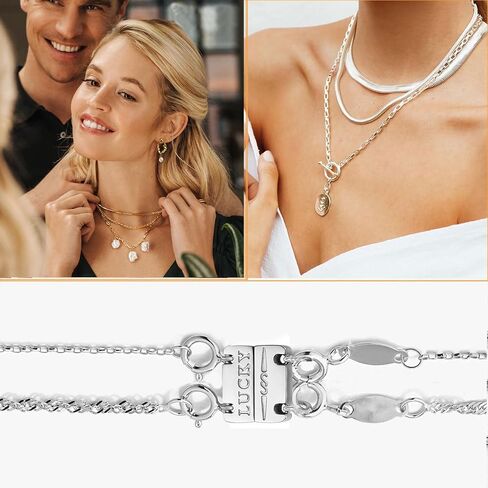 DailyAcc Lucky Necklace Netering Clasp 18k الذهب والفضة القائدة القلادة القوية لفريق Looke Look in Kuwait