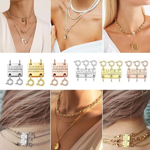 DailyAcc Lucky Necklace Netering Clasp 18k الذهب والفضة القائدة القلادة القوية لفريق Looke Look in Kuwait