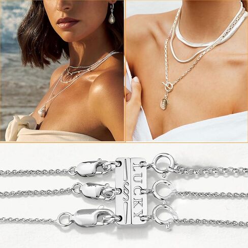 Dailyacc Lucky Necklace Layering Clasp 18K Gold and Silver Strong Multiple Necklace Clasps For Layered Look Separator in Kuwait