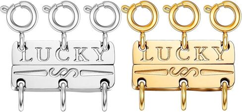 Dailyacc Lucky Necklace Layering Clasp 18K Gold and Silver Strong Multiple Necklace Clasps For Layered Look Separator in Kuwait