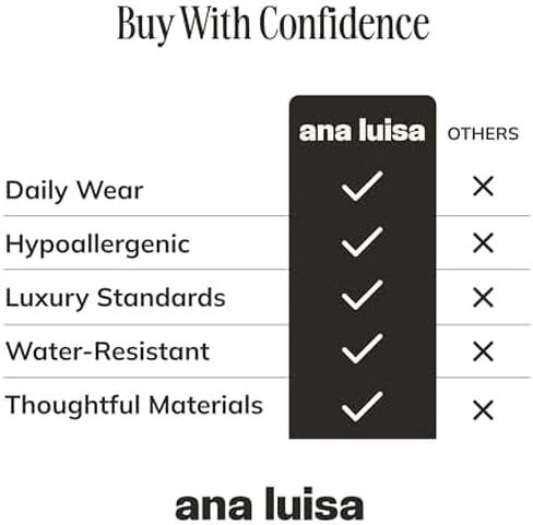 Ana Luisa Giulia Chunky Huggie Hoops - Gold and Silver Bold Huggie Hoops- 14K Gold Plated and Silver Rhodium Plated Hoops, Hypoallergenic, Water-Resistant & Tarnish-Free - Perfect Everyday Hoops in Kuwait