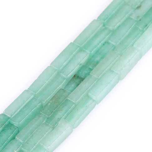 GEM-Inside 4x13mm Natural Green Aventurine Jade Rectangular Square Tube Cube Cuboid Column Semi Precious Chakras Stone Beads Gree for Jewelry Making DIY Handmade Craft Supplies 15" in Kuwait