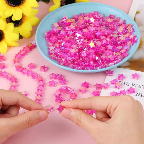 Evermarket 100 PCS Bracelets Acrylic Star ، حبات فاصل نجمة 11 ملم مع صندوق ، حبات كريستال فضفاضة لإكسسوارات قلادات الحرف DIY (الأزرق الفاتح) in Saudi Arabia