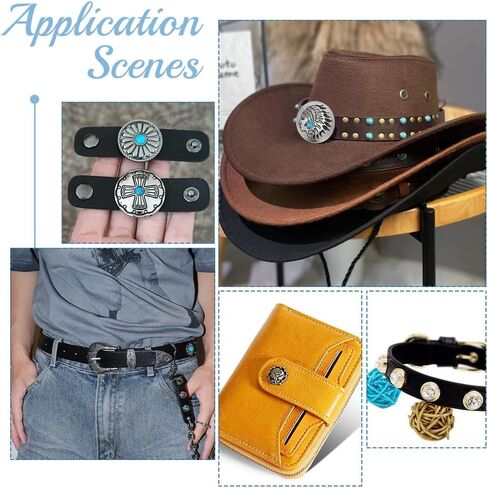 NBEADS 12 Sets Sunflower Decorative Buckle, 1-Hole Turquoise Rivets Western Rivets Round Turquoise Rivets Metal Screw Back Buttons for DIY Leather Craft, Shoes, Bags, Belts Repair Decoration in Saudi Arabia
