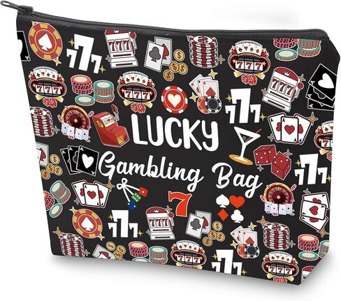 ZJXHPO Casino Lover Gift Lucky Gambling Bag Hangbag Cash Bag for Gambler Poker Player (BL Lucky) in Kuwait