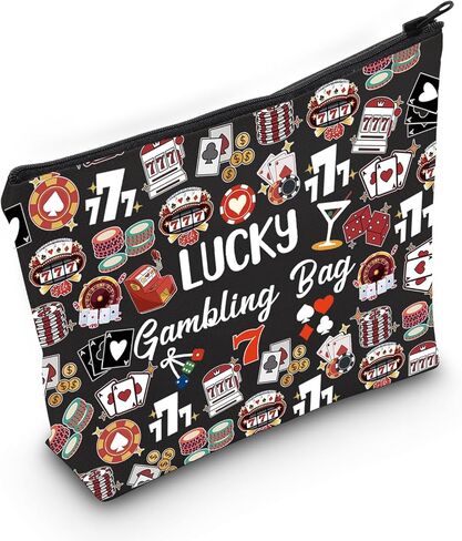 ZJXHPO Casino Lover Gift Lucky Gambling Bag Hangbag Cash Bag for Gambler Poker Player (BL Lucky) in Kuwait