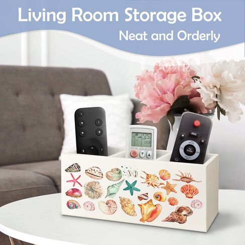 SNNDER Cosatal Beach Seashell Pen Holder for Desk, Beach Office Decor, Gifts for a Beach Lover, Preppy Beach Wooden Pen Pencil Holder Organizer for Home Office Desk Accessories in Kuwait