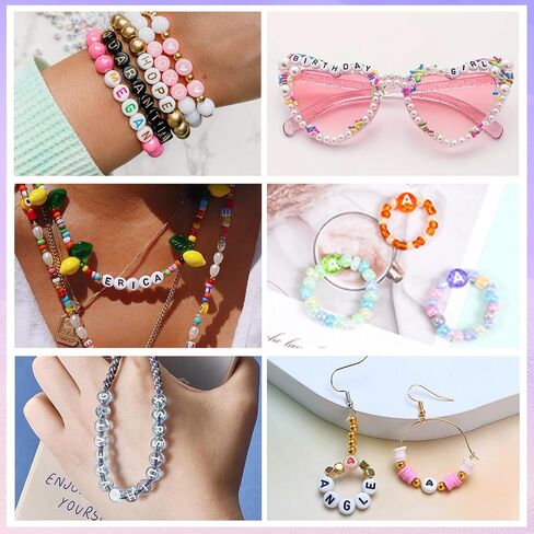 1600Pcs Pink and White Round Letter Beads A-Z, 4X7mm Acrylic Alphabet Beads for Friendship Bracelets Making in Saudi Arabia