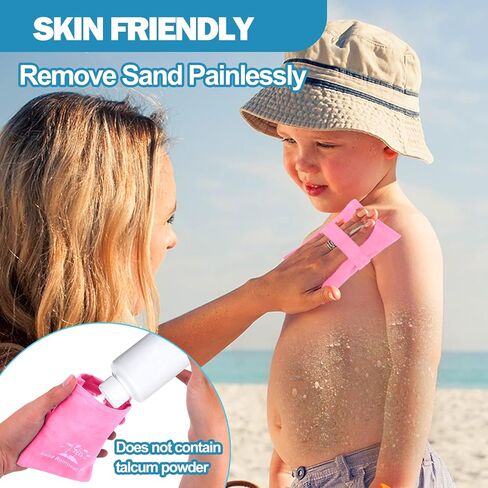 Mity rain 4PCS Sand Remover for Beach,Sand Wipe Off Mitts Sand Removal Bag, Sand Free Beach Accessories Essentials for Woman Kids (White), Small in Kuwait