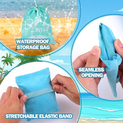 Mity rain 4PCS Sand Remover for Beach,Sand Wipe Off Mitts Sand Removal Bag, Sand Free Beach Accessories Essentials for Woman Kids (White), Small in Kuwait