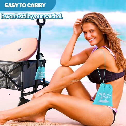 Mity rain 4PCS Sand Remover for Beach,Sand Wipe Off Mitts Sand Removal Bag, Sand Free Beach Accessories Essentials for Woman Kids (White), Small in Kuwait