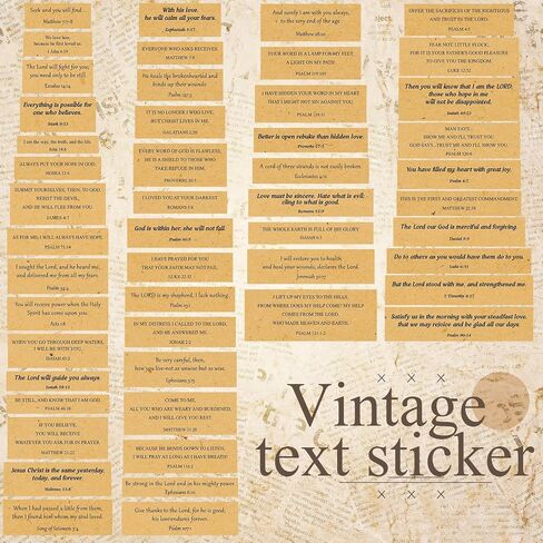 Colarr 50 Sheets Bible Scrapbook Stickers Vintage Aesthetic Bible Quote Stickers Inspirational Christian Scrapbooking Stickers for Bible Journaling Supplies Journal Collage Album(Boho) in Saudi Arabia