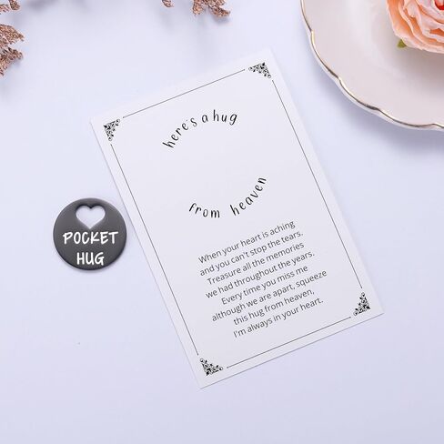 Ralukiia Pocket Hug from Heaven, Metal Engraved Token, Memorial Gift for Loss of Mom Dad Son Daughter Husband Wife Grandpa Grandma Brother Sister, Sympathy Condolence Gifts, Silver in Saudi Arabia