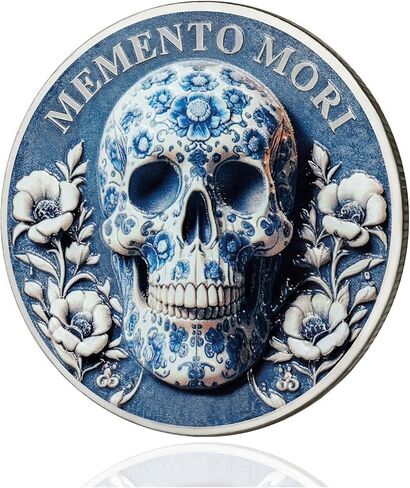 churyuml memento mori coin coin diem coins ملهمة الرمز المميز للتذكير stoic للتأملات اليومية الرائعة هدايا الردودة الباردة التحدي الجمجمة الشجاعة in Saudi Arabia