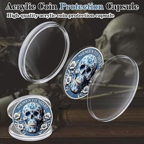 churyuml memento mori coin coin diem coins ملهمة الرمز المميز للتذكير stoic للتأملات اليومية الرائعة هدايا الردودة الباردة التحدي الجمجمة الشجاعة in Saudi Arabia