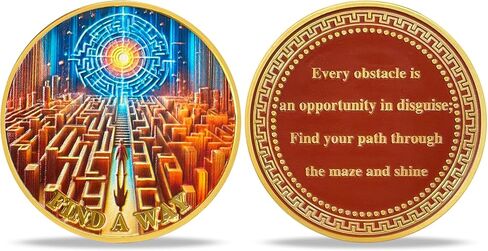 Time Traveler Challenge Coin | Celebrating Resilience and Personal Growth with Inspirational Tokens and Medallions for Overcoming Life's Challenges | Ideal Gifts for Women & Men in Kuwait