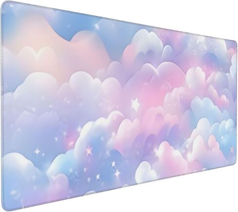 Pink Galaxy Cloud Large Mouse Pad Non-Slip Desk Mat for Keyboard and Mouse Waterproof Gaming Mousepad Desk Pad Computer Accessories for Home Office 15.7x35.4Inch in Saudi Arabia