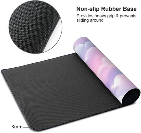 Pink Galaxy Cloud Large Mouse Pad Non-Slip Desk Mat for Keyboard and Mouse Waterproof Gaming Mousepad Desk Pad Computer Accessories for Home Office 15.7x35.4Inch in Saudi Arabia