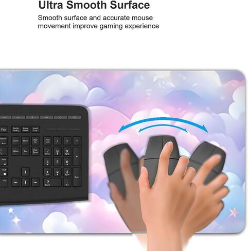 Pink Galaxy Cloud Large Mouse Pad Non-Slip Desk Mat for Keyboard and Mouse Waterproof Gaming Mousepad Desk Pad Computer Accessories for Home Office 15.7x35.4Inch in Saudi Arabia