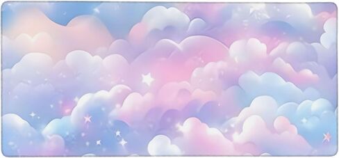 Pink Galaxy Cloud Large Mouse Pad Non-Slip Desk Mat for Keyboard and Mouse Waterproof Gaming Mousepad Desk Pad Computer Accessories for Home Office 15.7x35.4Inch in Saudi Arabia