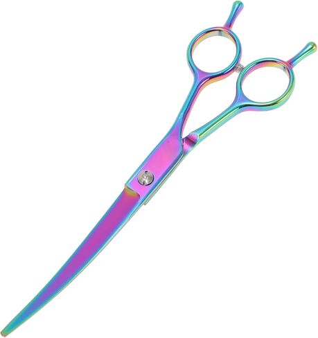 Dog Grooming Scissors, with Ergonomic Handle, Pet Grooming Scissors, Downward Curved Dog Clippers, Curved Shears for Pets, Blue, 7.5inch in Kuwait
