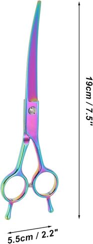 Dog Grooming Scissors, with Ergonomic Handle, Pet Grooming Scissors, Downward Curved Dog Clippers, Curved Shears for Pets, Blue, 7.5inch in Kuwait