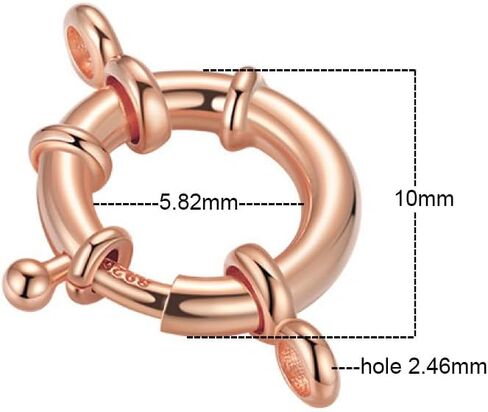 Clasps Jewelry Spring Clasps 925 Sterling Silver 15mm Round Close Clasps Clasps for DIY Neckleace Bracelets Making Handmange Making (Silver) in Kuwait